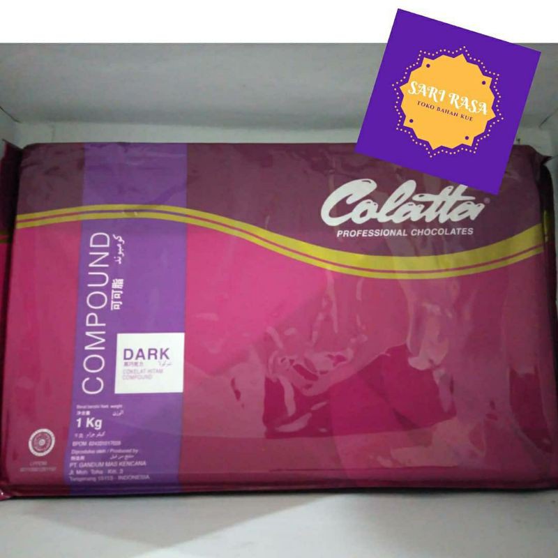 

Colatta Coklat Compound 1kg Dark Chocolate Compound 1000gr DCC Cokelat Block 1 kg