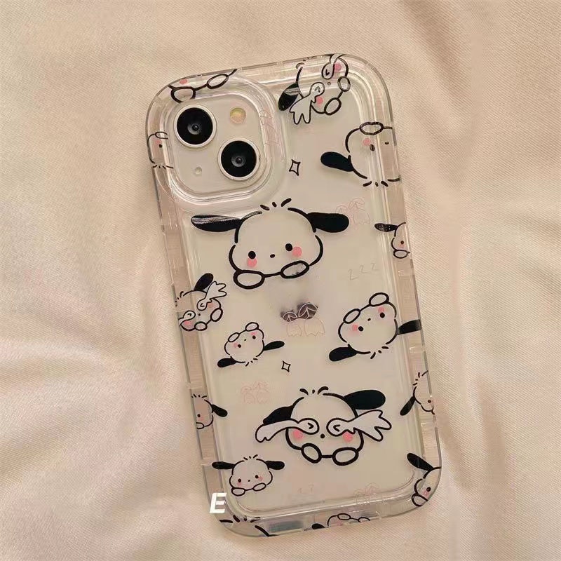 IPHONE Ins Pacha Pola Anjing Cocok Untuk Iphone14 14pro 14plus 13 13mini 13pro 13prm iPhone12 7Plus 8Plus Xr XS 13 12mini Pro Max Empat Sudut Casing Ponsel Tahan Guncangan