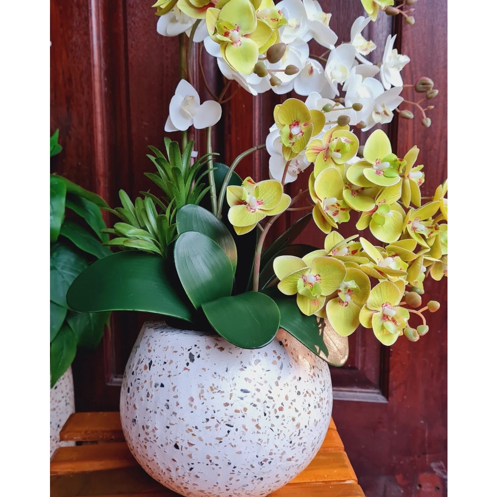 Rangkaian Anggrek Artificial Hijau Putih