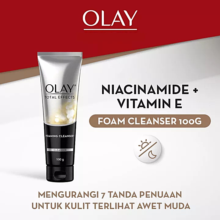Olay Total Effects 7in1 Sabun Cuci Muka Perawatan Kulit Anti Aging 100 Gr / 50 Gr - Cleanser Facial Wash Pembersih Wajah Pencuci Muka Olay Total Efec Effec Effect Efect Effecs Skincare