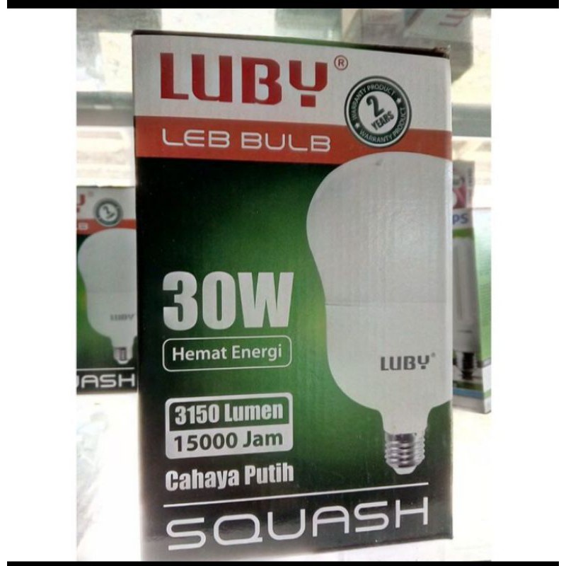 LUBY Lampu Led Squash 30 Watt Cahaya Putih Garansi Resmi 2 Tahun Original