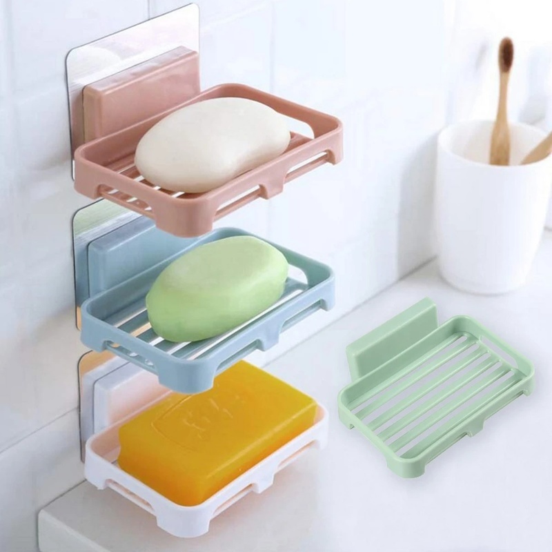 [Unggulan] Hiasan Dinding Bebas Pukulan Drain Kotak Sabun Kreatif Ekor Ikan Paus Bentuk Daun Nampan Sabun Dapur Sponge Holder Suction Cup Portable Soap Drainer Perlengkapan Kamar Mandi