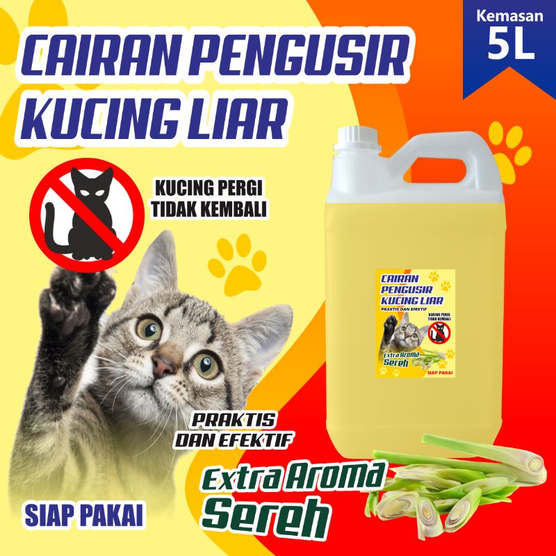 Cairan Pengusir Kucing Liar Ampuh EXTRA AROMA SEREH kenasan jurigen 5 liter