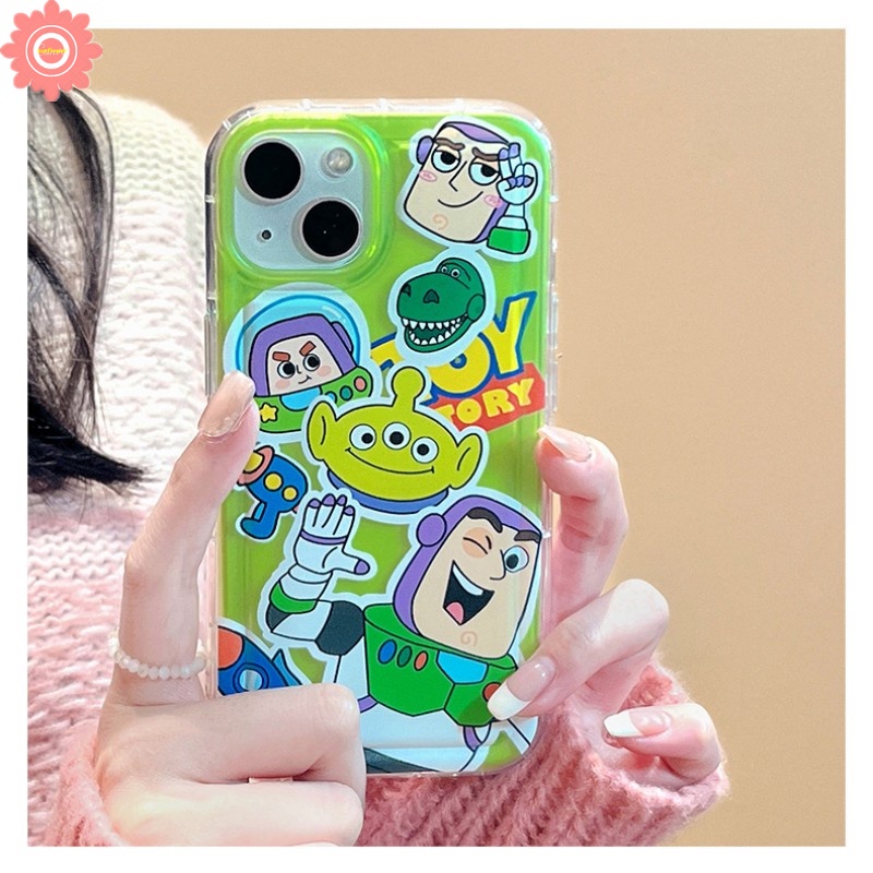 Case Cerita Mainan Kartun Lucu Kompatibel Untuk iPhone 7Plus 11 14 13 12 Pro MAX XR 6 6S 8P Plus X XS MAX Mandi Lucu Lightyear Shockproof Airbag Lembut TPU Bening Ponsel Cover