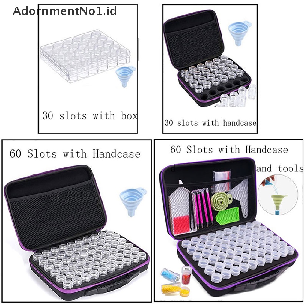 [AdornmentNo1] Kotak Penyimpanan Diamond Paing 5D 60/30Slot Diamond Paing Aksesoris Tools [ID]