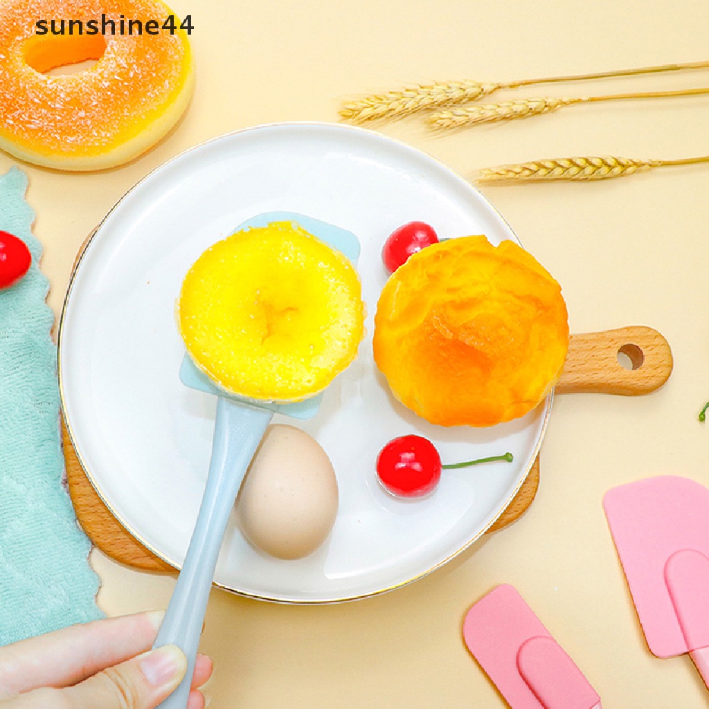 Sunshine 3Pcs/Set Silikon Scraper Baking Tools DIY Kue Butter Cream Spatula Kuas Minyak ID