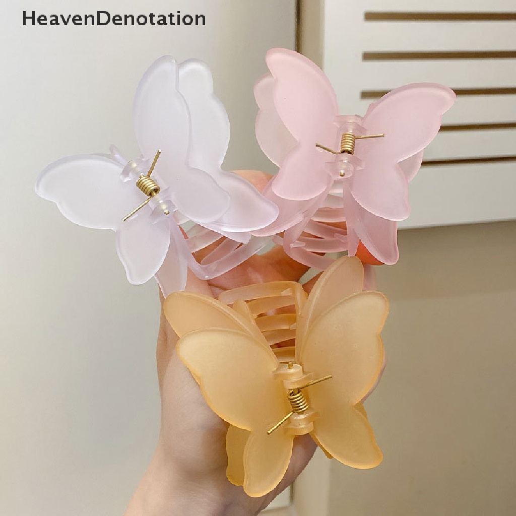 [HeavenDenotation] Double Layer Besar Kupu-Kupu Rambut Cakar Mode Permen Warna Gradien Tie-Dye Berwarna Styling Alat Jepit Gadis Hair Clip Aksesoris Rambut Wanita HDV