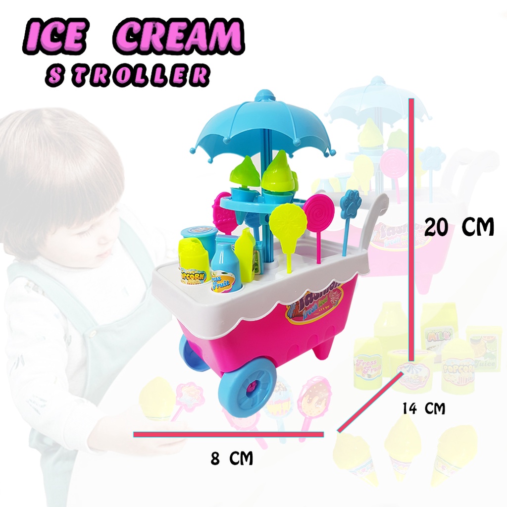 Mainan anak terlaris Ice cream stroller / dorongan eskrim terlaris dan terbaru [fi502] JSP