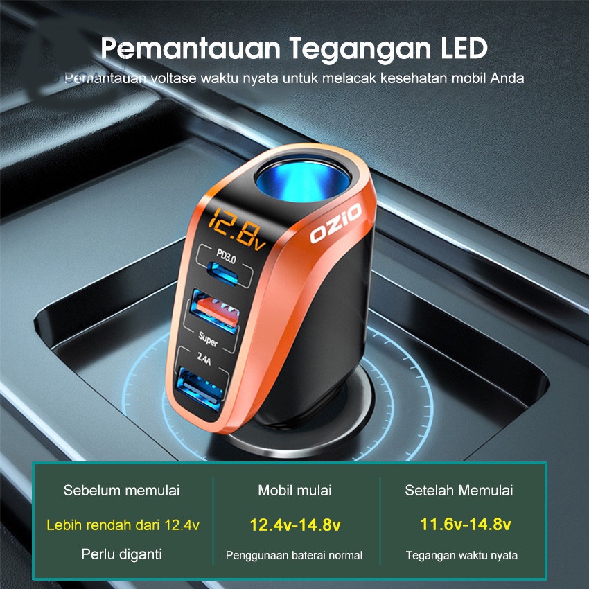 Car Charger Colokan Mobil Car Fast Charger Colokan Mobil 3 Ports USB QC3.0