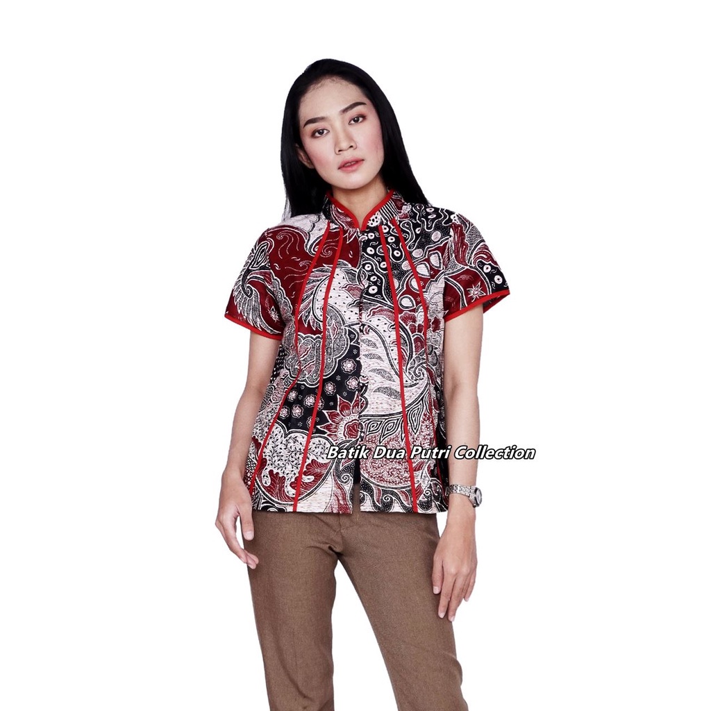 Couple Batik Atasan Batik Dan Hem Batik Bahan Katun Batik Dua Putri