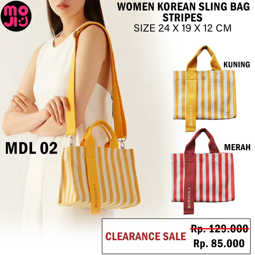 Tas Selempang Wanita Korea Strip Garis dan Polos