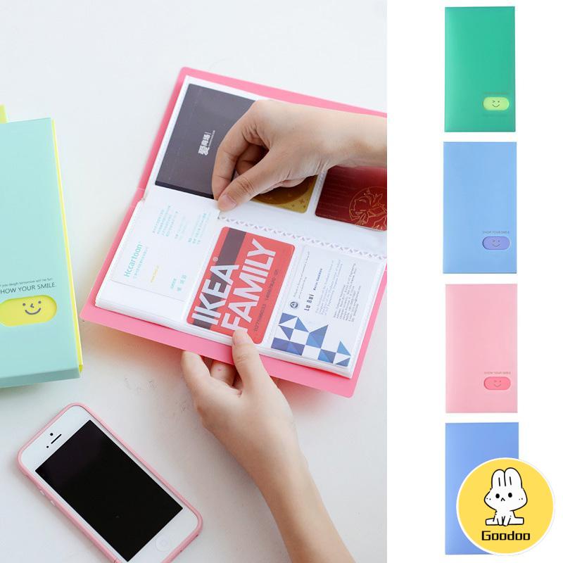 120 Posisi Kartu Buku Kartu Nama Wajah Tersenyum Buku Kartu Nama PP Tas Kartu Kapasitas Besar -Doo