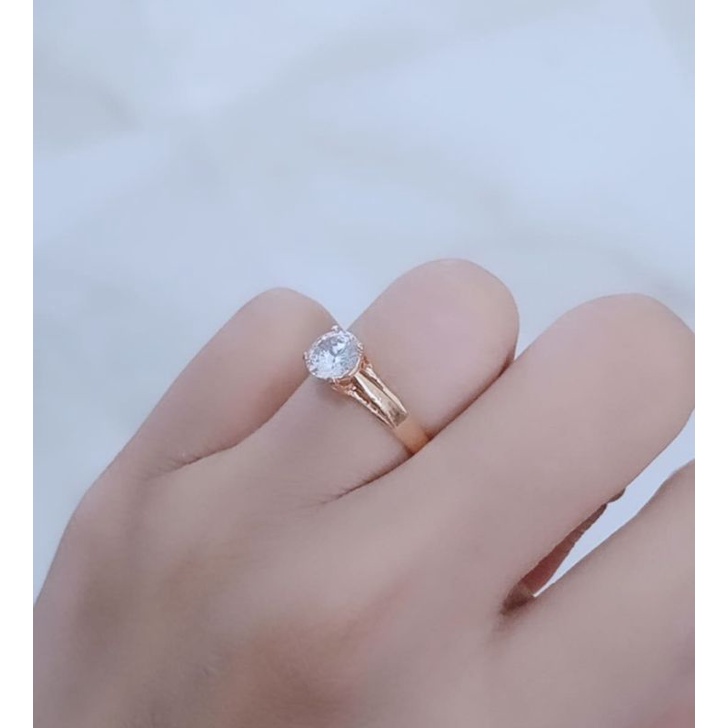 cincin solitaire mp /cincin perak asli silver 925 lapis emas/cincin fashion solitaire