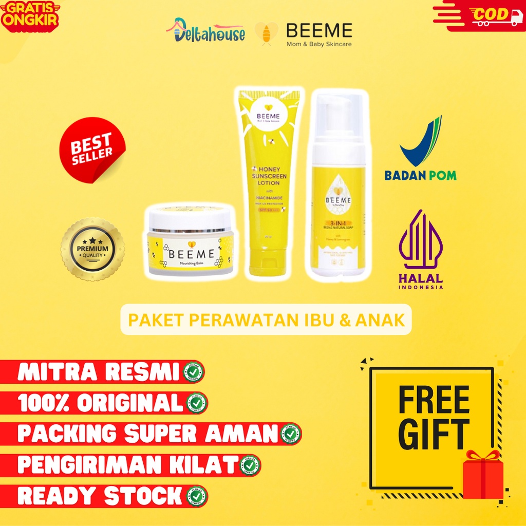 [EXTRA SUPER HEMAT] Paket Komplit Beeme [Perawatan untuk Ibu &amp; Bayi] Skincare Set