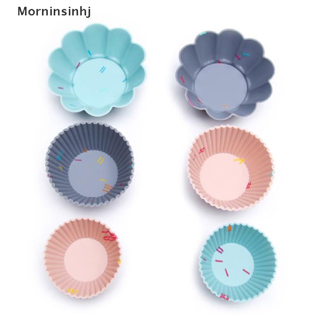 Mornin 6pcs Reusable Silicone Cupcake Mold Cetakan Kue Muffin Kue Baking DIY Dessert Tools id