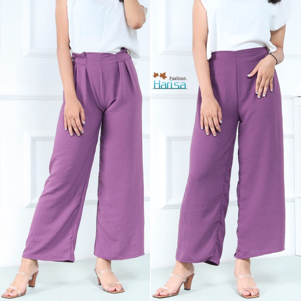 Celana Kulot Wanita Highwaist Pita Crinkle Airflow Premium