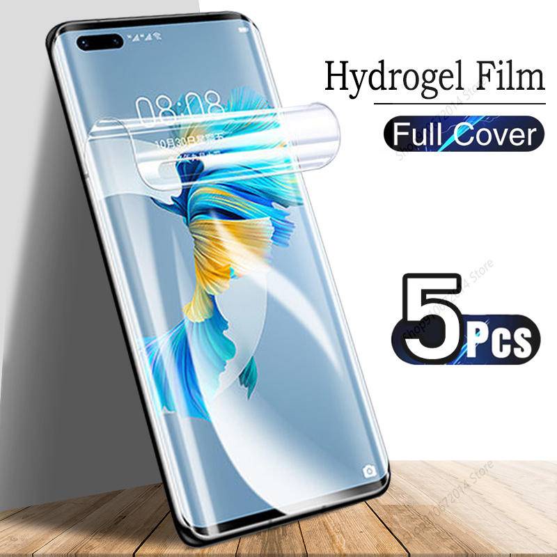 5pcs Untuk Huawei Mate 50 40 30 20 20X Pro 5G Hydrogel Film Full Cover Pelindung Layar Untuk Huawei P50 P40 P30 P20 Pro Lite 4G 5G E