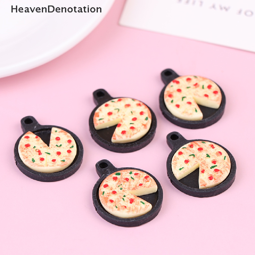[HeavenDenotation] 1set Rumah Boneka Miniatur Buah Piring Pizza Bakeware Dapur Resin Set Anak Hadiah HDV