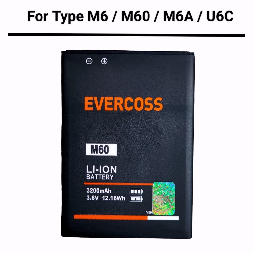 Baterai For Evercoss M6 M60 M6A U6C Xtream 2 Prime Batre Original Batrai