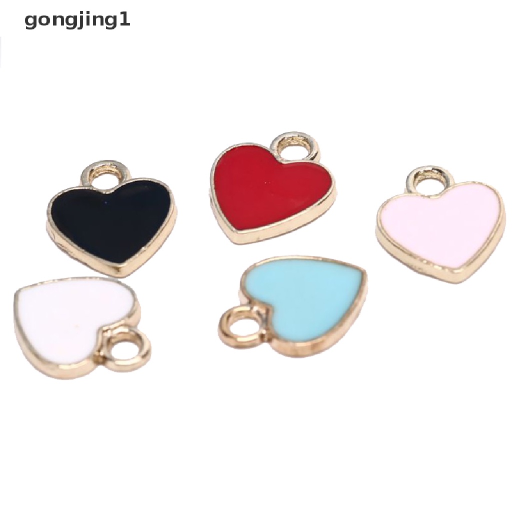 GGG 20Pcs / Set Enamel Alloy Love Heart Ch Pendant DIY Craft Jewelry Making Gift ID