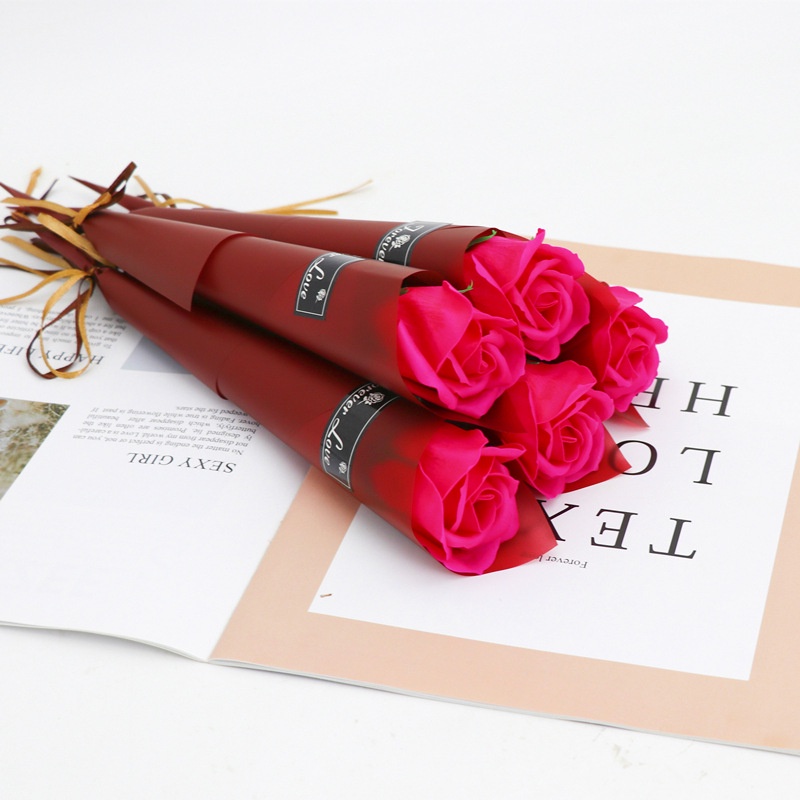 5pcs Bunga Buatan Sabun Mawar Untuk Hadiah Hari Valentine Hari Ibu Dekorasi Pernikahan