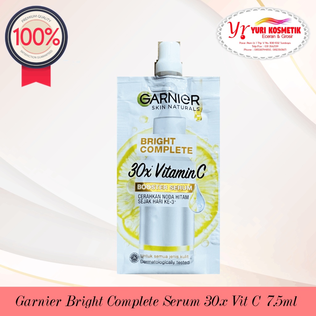 ☘️Yuri Kosmetik☘️ Garnier Bright Complete Vitamin C 30x Booster Serum sachet 7.5ml