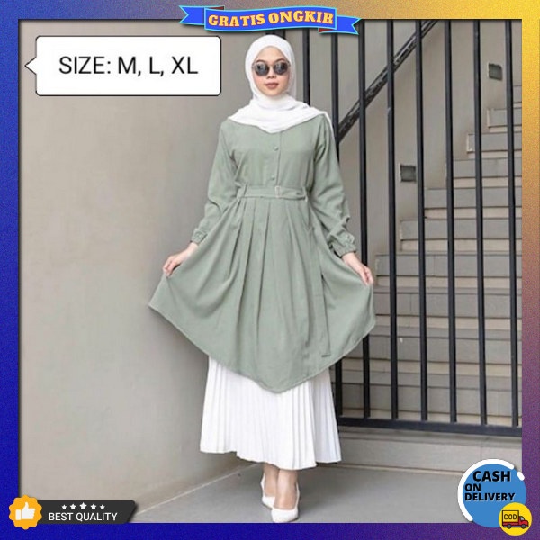 Tunik Cewek Import Lebaran Thunik Perempuan Hari Raya Tinik Wsnita Terbaru 2023 Runik Remaja Bahan A