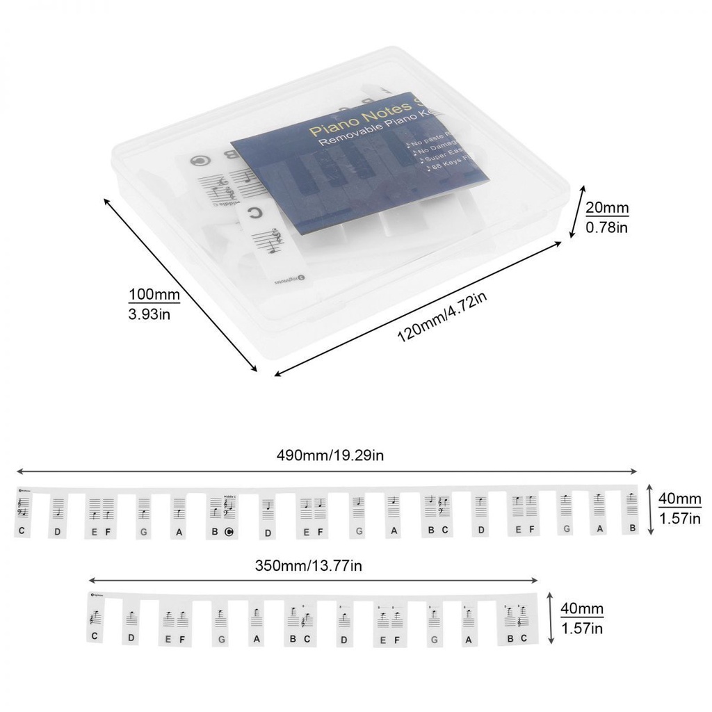 61kunci/88keys Piano Note Marker Silicone Strips Free Tempel Tanpa Lem Tipe Obras