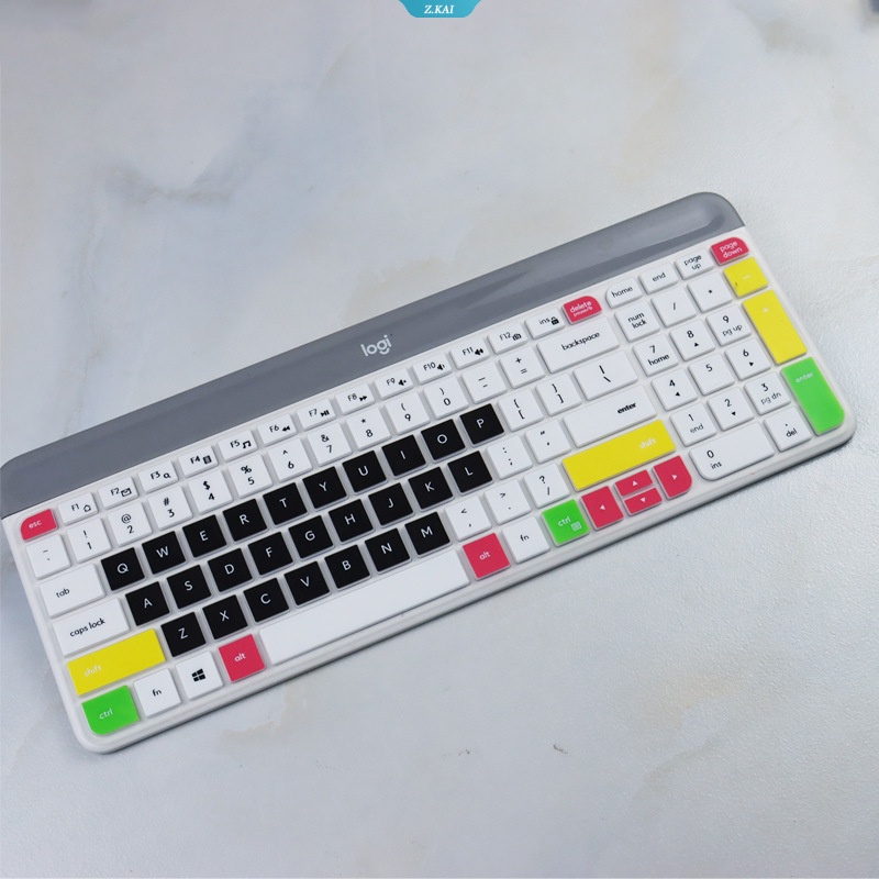 1pc Cover Keyboard 15.6-inch Laptop Silikon Perlindungan Kulit Logitech MK470 K580 Keyboard Nirkabel Ramping Silikon Tahan Debu Nirkabel Desktop Laptop Debu film [ZK]