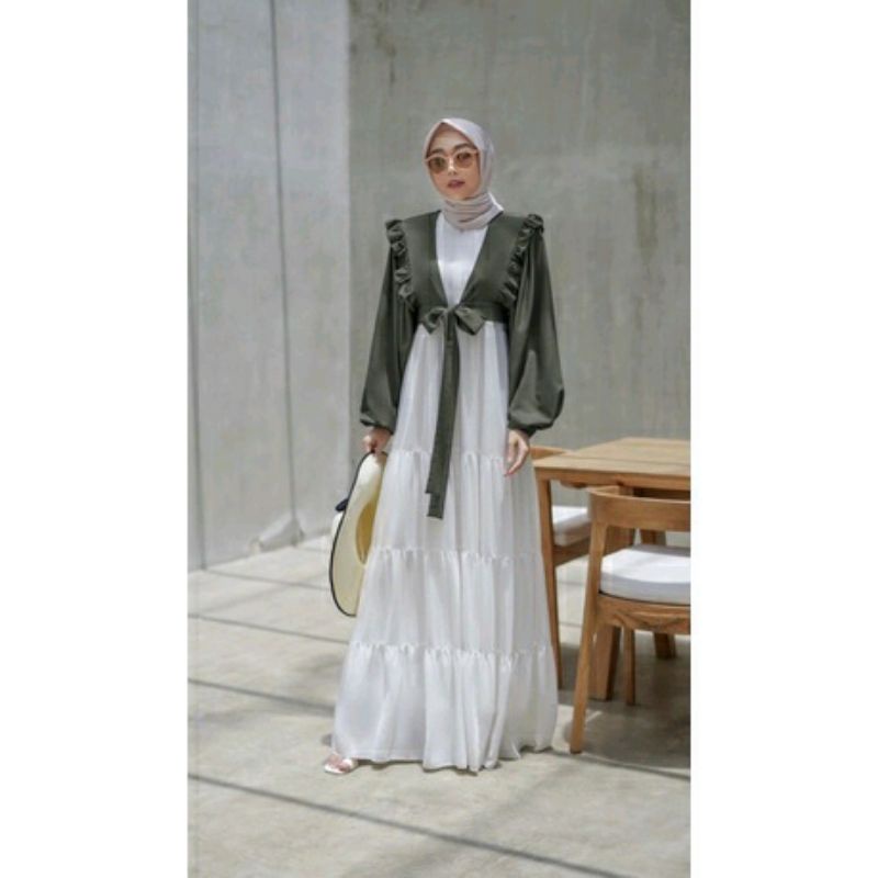 Gamis Hijab Murah Ambrosia Set busui friendly setelan baju Outer Inner Panjang