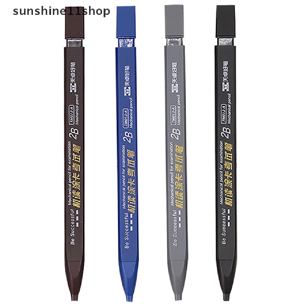 Sho Pensil Mekanik Kepala Datar Tebal Gambar 2B Dengan Isi Ulang Pensil Alat Kantor Wrig Perlengkapan Sekolah Kantor Otomatis N