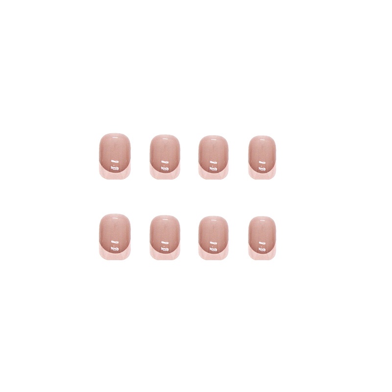 24 Pcs Nail Art Patch Bubuk Murni Melalui Suasana Sederhana Baru Nail Art Patch One Second Wearable Nail Stiker Kuku Palsu
