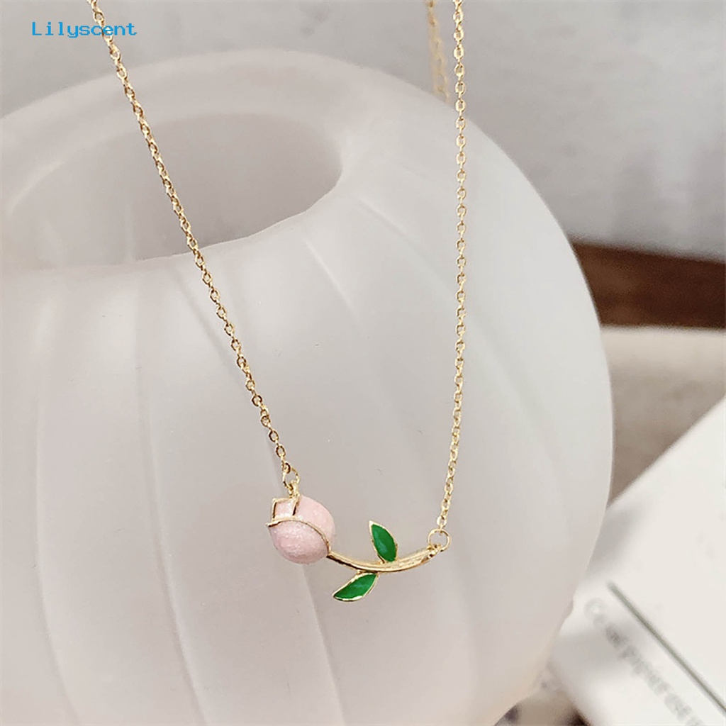 [LS] Kalung Rantai Manis Elegan Hadiah Anniversary Gaya Perancis Vintage Tulip Mutiara Imitasi Liontin Kalung Perhiasan Aksesori
