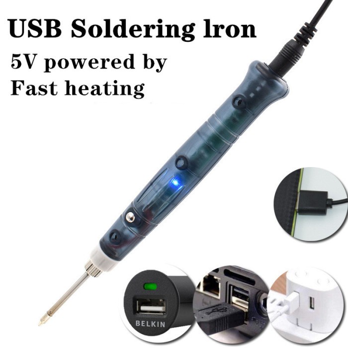 Solder Tangan Portable Power Via USB Soldering Iron 5 Volt 8w /9w