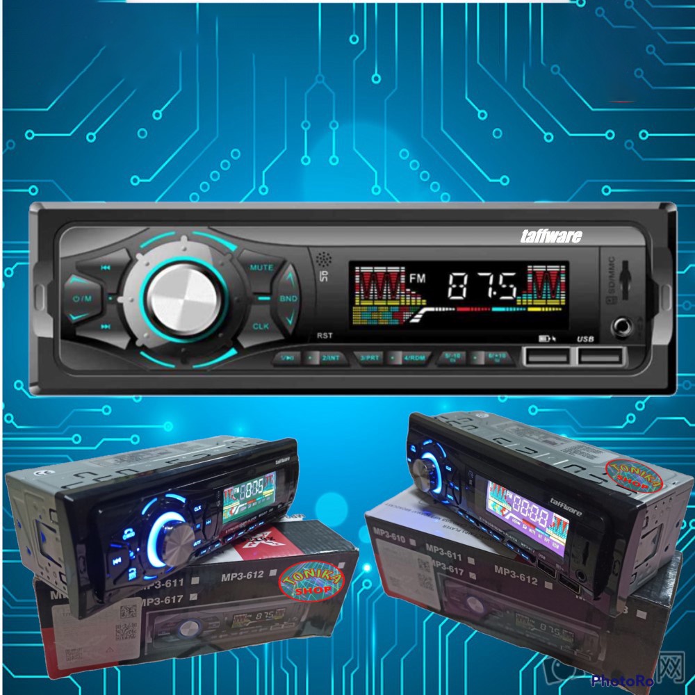 Tape Mobil tip Audio tipe head unit single din MP3 Player Bluetooth receiver power Radio USB murah