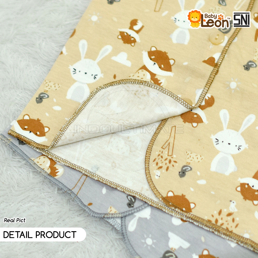 Diskon 7.7 1 Pcs Baju Bayi Lengan Pendek (0-3 Bulan) BABY LEON DS-111 Baju Bayi Baru Lahir Baju Tidur Bayi Baju