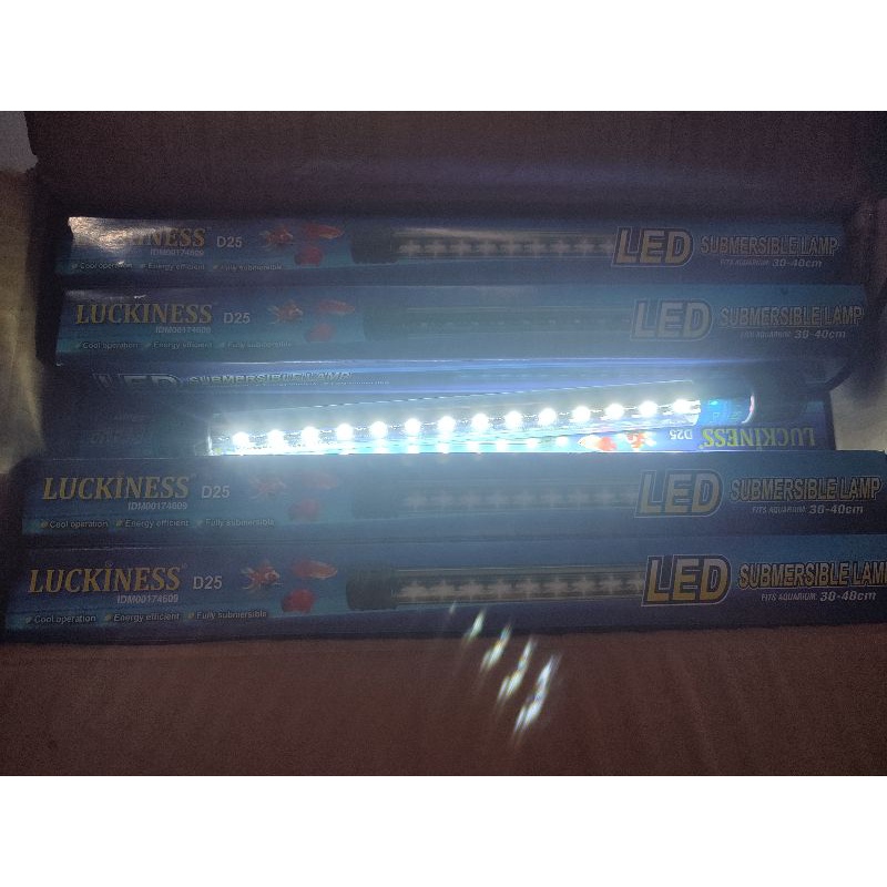 LUCKINESS T4 25CM 35CM PUTIH LAMPU LED AQUARIUM T4 SUBMERSIBLE LOW WATT AQUARIUM KOLAM IKAN HIAS AQUASCAPE