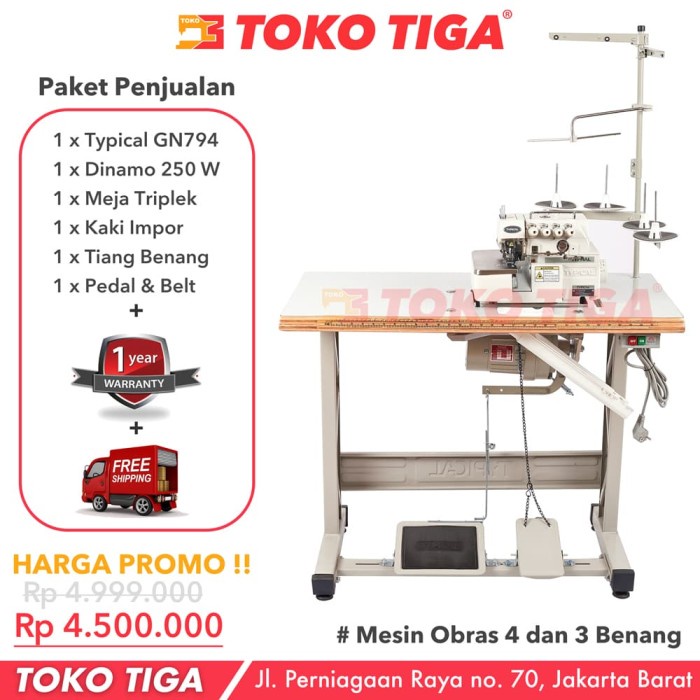 Terlaris Mesin Obras Typical Gn794 / Gn 794 - Obras Benang 4 Industrial Garmen