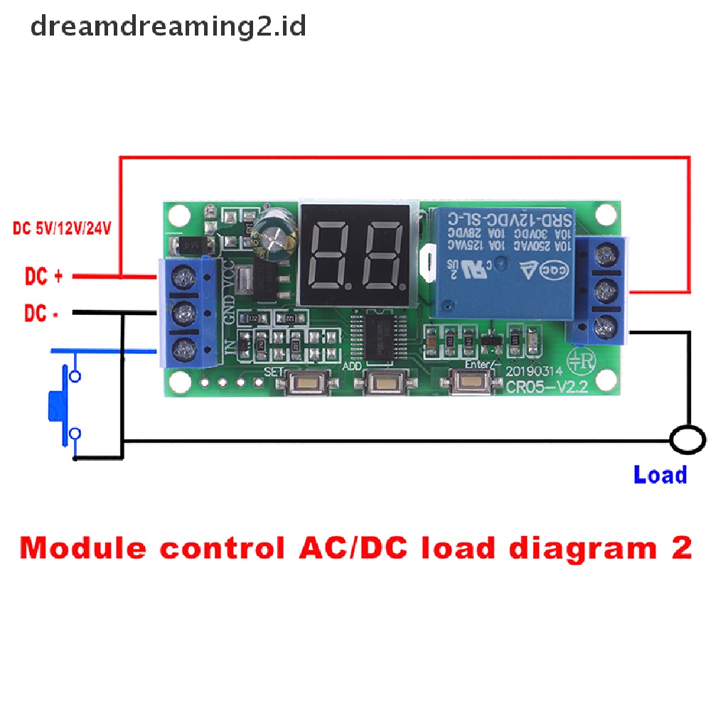 (dream) Digital time infinite delay switch timer relay Modul dc5v12v24v.