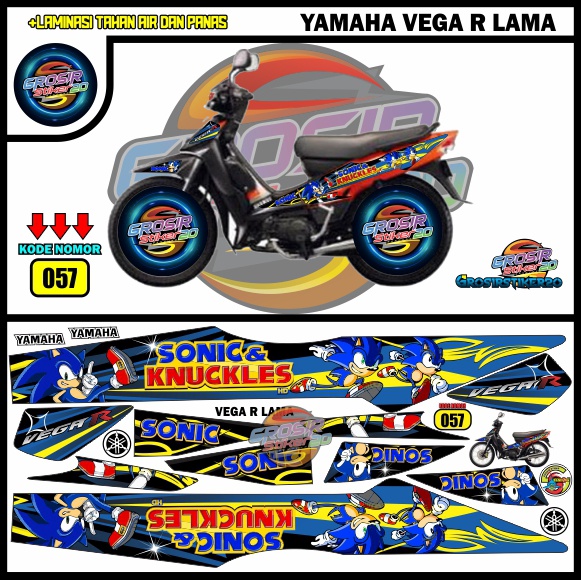 STRIPING VARIASI YAMAHA VEGA R LAMA SONIC / STIKER VARIASI YAMAHA VEGA R LAMA KARTUN / STIKER MOTOR 
