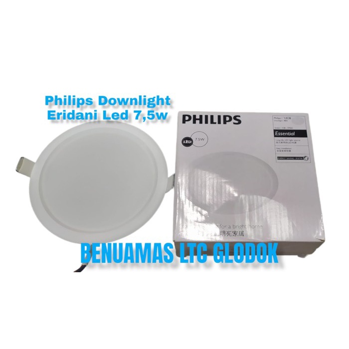 Lampu Led philips Downlight Eridani 12watt 7,5watt / Lampu atap - 7,5watt, 4000k