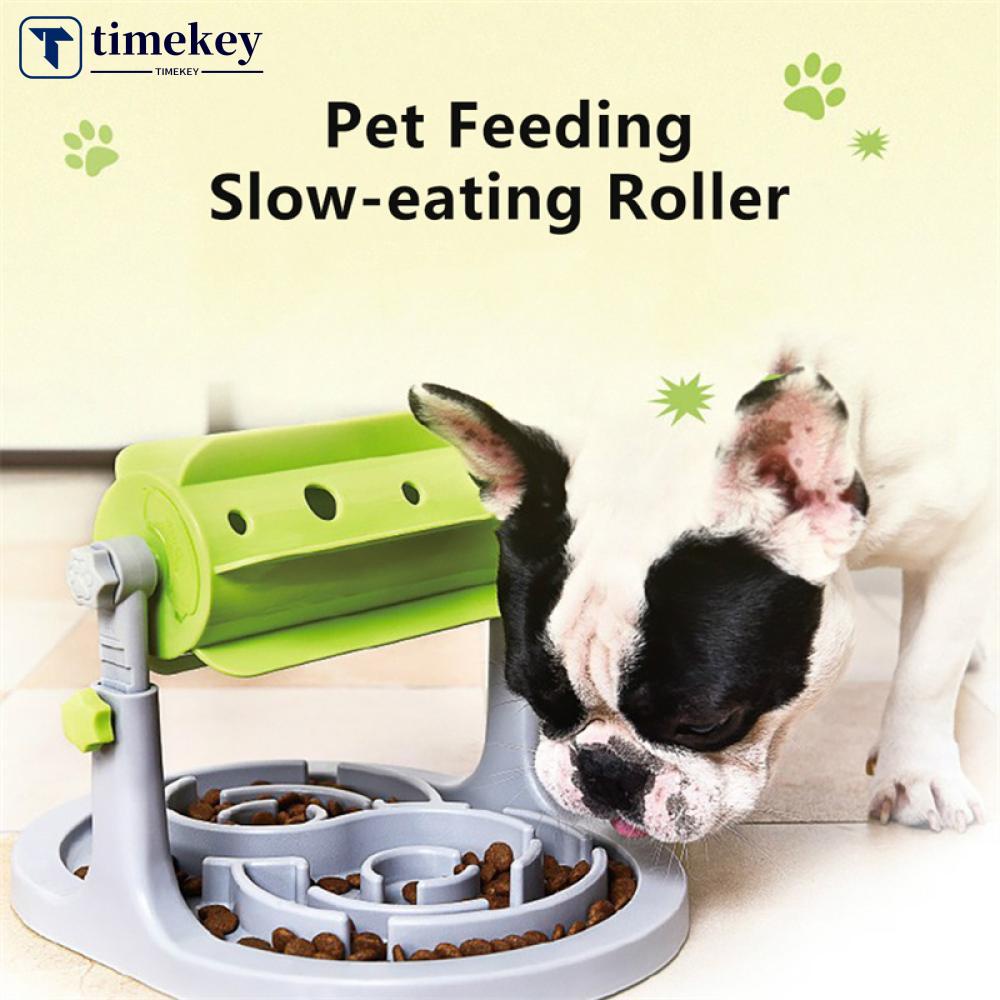 Timekey Pet feeding Slow-eating Roller Dog Pengumpan Otomatis Roller-Tipe Perkembangan Intelektual Mainan Hewan Peliharaan Yang Dapat Diputar Bocor R1W5