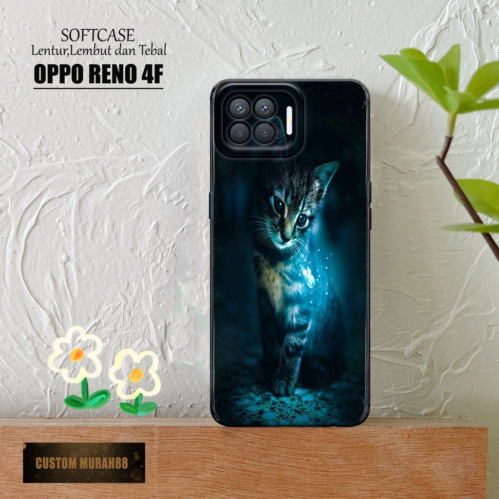 Case Hp Oppo Reno 4F Terbaracu - Fashion Case KUCING - Casing Oppo Reno 4F Terbaru - Softcase Hp Opp