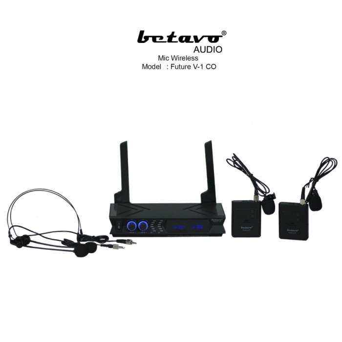 Mic Wireless Betavo Future V1 CO Clip On - Hitam