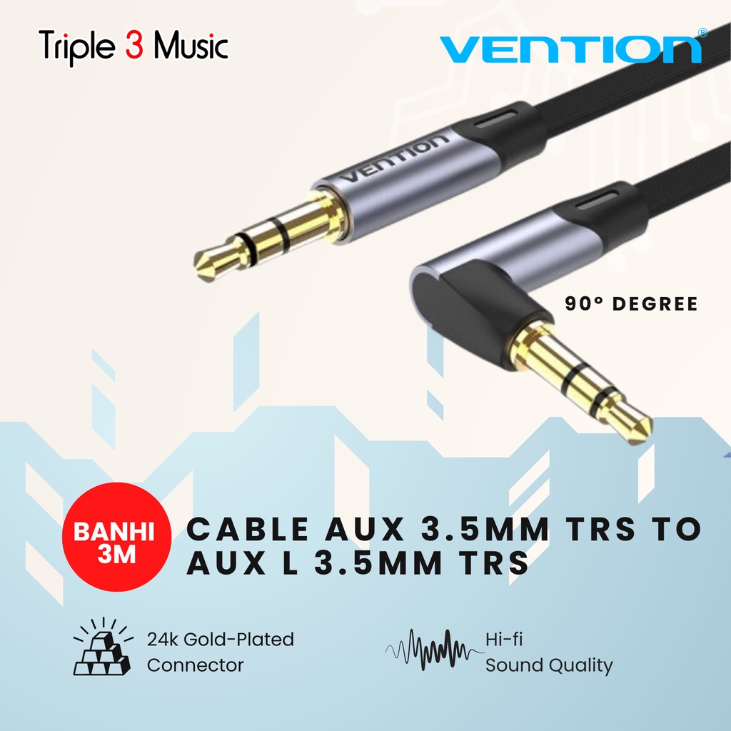 VENTION BAN Kabel Aux 3.5 TRS To aux L 3.5 TRS Right angle 90 Degree