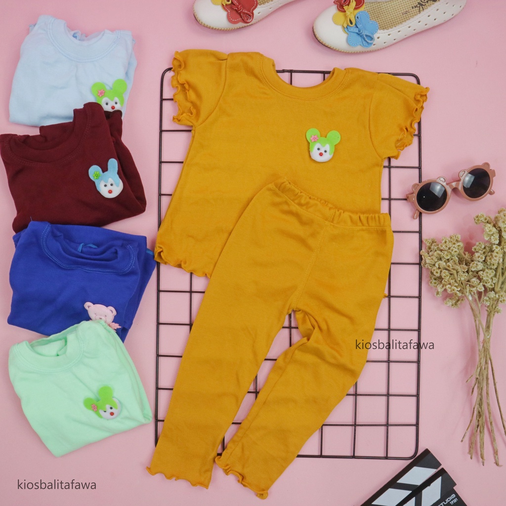 [KNIT] Setelan Midi uk 2-3 Tahun / Set Legging Atasan Bawahan Celana Panjang Perempuan Baju Model Anak Cewek Import Babycinnamon