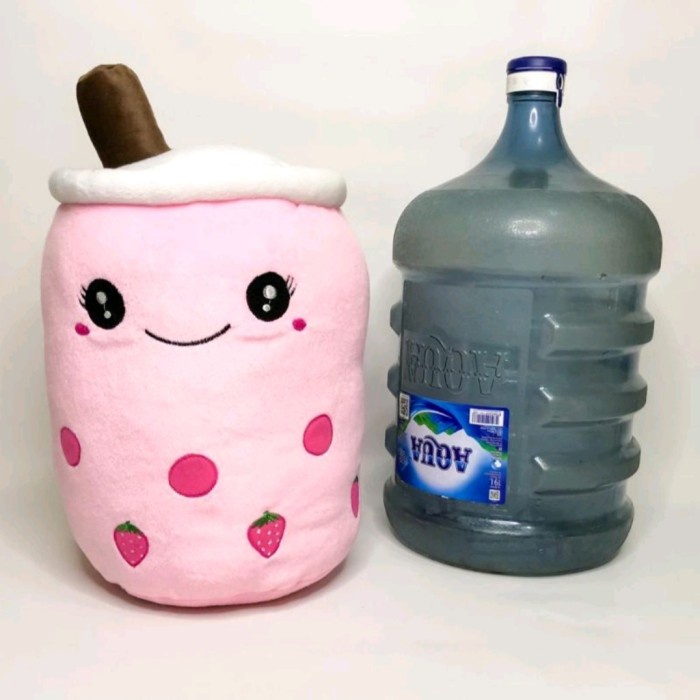 ✨ BISA COD ✨ BONEKA BOBA MILK TEA VIRAL UKURAN JUMBO (UKURAN GALON) - PINK