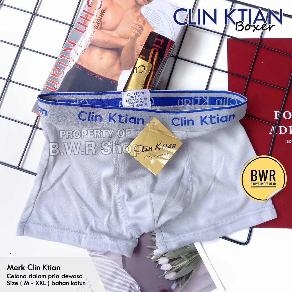 CD Boxer Clin Ktian / Celana Dalam Pria Dewasa Boxer Karet Tebal Murah | Bwr