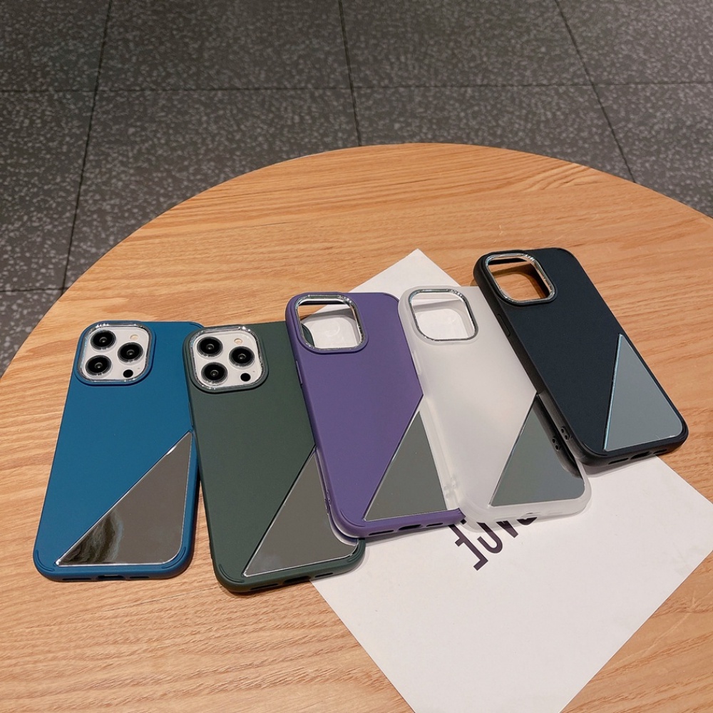 IPHONE Bracket Cermin Shockproof Silicone Bumper Casing Iphone13 14 Pro 14 Pro Max Casing Ponsel Untuk 14plus Pelindung Kamera Dengan Holder Stand