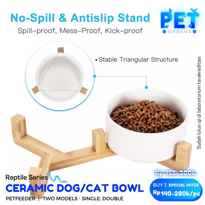 CERAMIC PET FOOD BOWL TEMPAT MAKAN MINUM MANGKOK KUCING ANJING DOG CAT